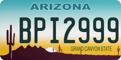 AZ license plate BPI2999
