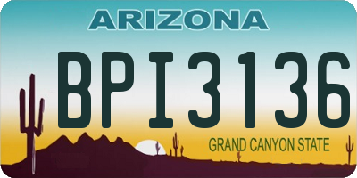 AZ license plate BPI3136