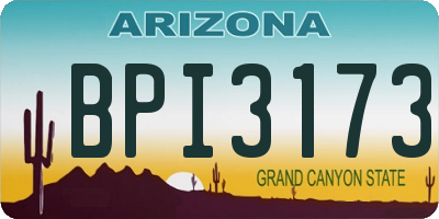 AZ license plate BPI3173