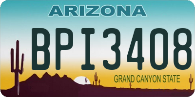 AZ license plate BPI3408