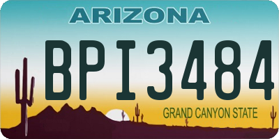 AZ license plate BPI3484