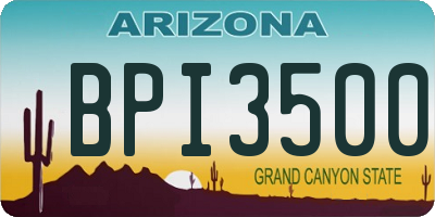 AZ license plate BPI3500