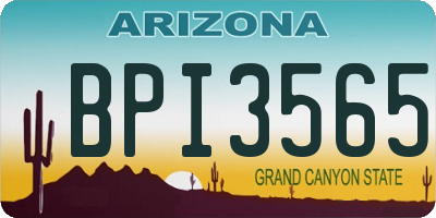 AZ license plate BPI3565