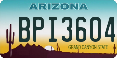 AZ license plate BPI3604