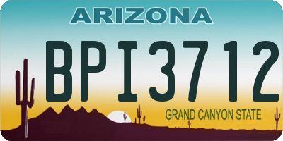AZ license plate BPI3712
