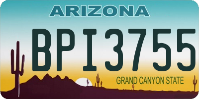 AZ license plate BPI3755