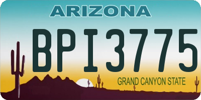 AZ license plate BPI3775