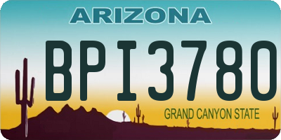AZ license plate BPI3780
