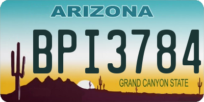 AZ license plate BPI3784