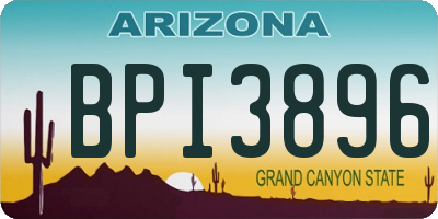 AZ license plate BPI3896