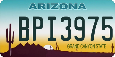 AZ license plate BPI3975