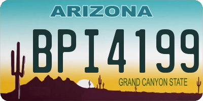 AZ license plate BPI4199