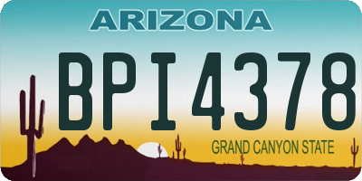 AZ license plate BPI4378