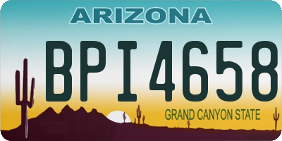 AZ license plate BPI4658