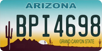 AZ license plate BPI4698