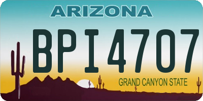 AZ license plate BPI4707