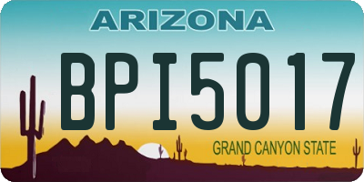 AZ license plate BPI5017