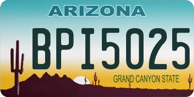 AZ license plate BPI5025