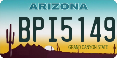 AZ license plate BPI5149