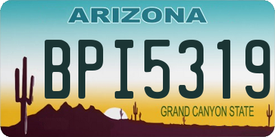 AZ license plate BPI5319