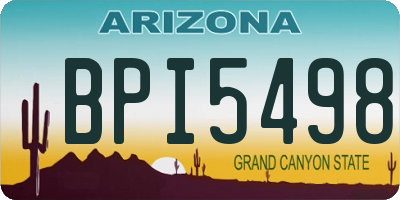 AZ license plate BPI5498