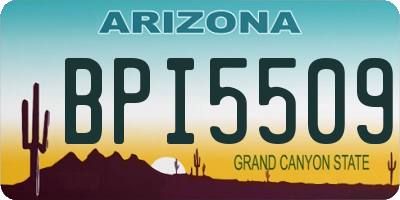 AZ license plate BPI5509
