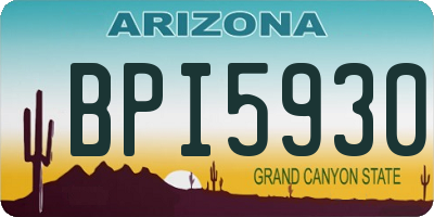 AZ license plate BPI5930