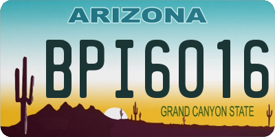 AZ license plate BPI6016
