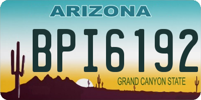 AZ license plate BPI6192