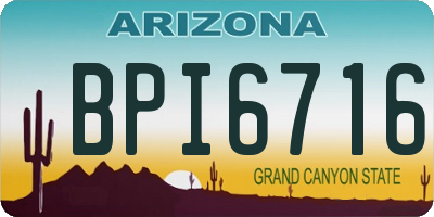 AZ license plate BPI6716