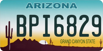 AZ license plate BPI6829