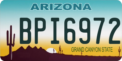 AZ license plate BPI6972