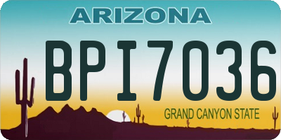 AZ license plate BPI7036