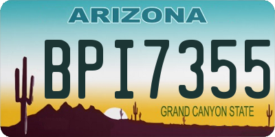 AZ license plate BPI7355