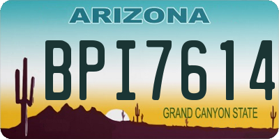 AZ license plate BPI7614