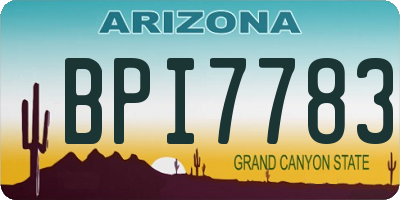 AZ license plate BPI7783