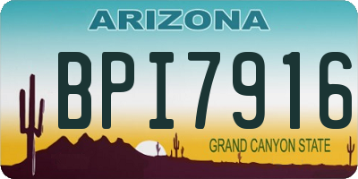 AZ license plate BPI7916
