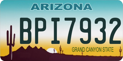 AZ license plate BPI7932