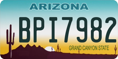 AZ license plate BPI7982