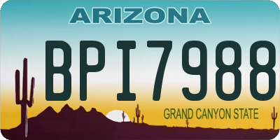 AZ license plate BPI7988