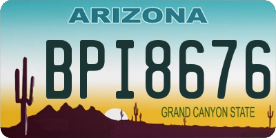 AZ license plate BPI8676