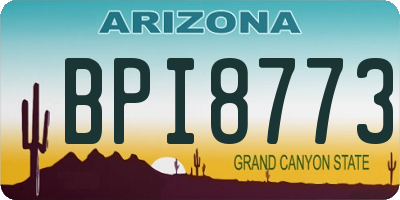 AZ license plate BPI8773