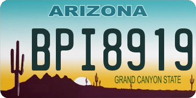 AZ license plate BPI8919