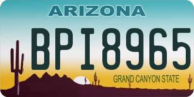 AZ license plate BPI8965