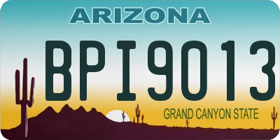 AZ license plate BPI9013