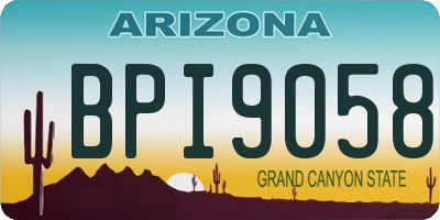 AZ license plate BPI9058
