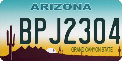 AZ license plate BPJ2304