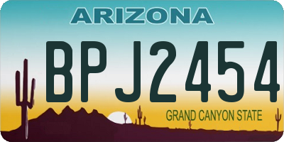 AZ license plate BPJ2454