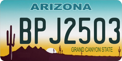 AZ license plate BPJ2503