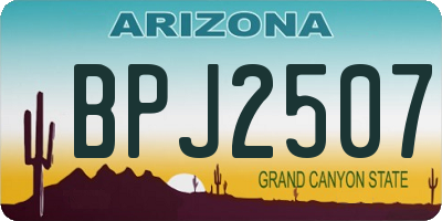 AZ license plate BPJ2507